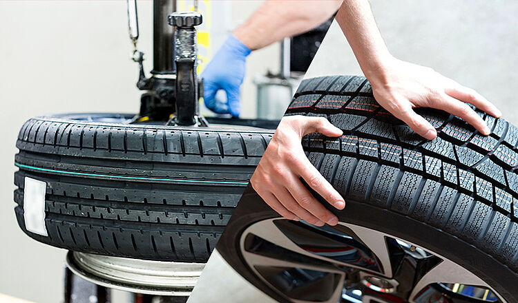 Mechaniker beim Reifenservice